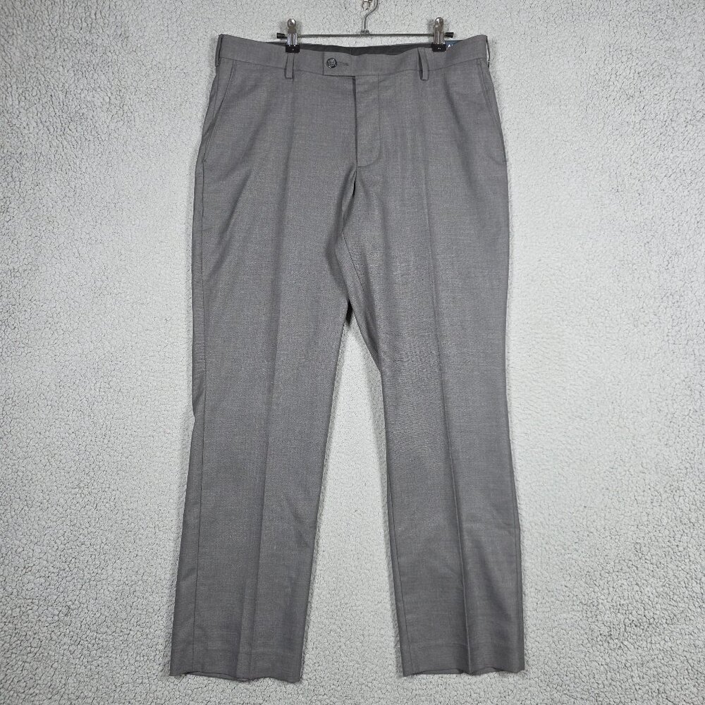 Arrow‎ Dress Pants Mens Size 34x30 Gray Modern Fit AROFLEX Flat Front Office NWT